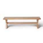 Outlet - Charlotte Pale Oak Bench - Cross Leg - Image 4