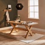 Outlet - Charlotte Pale Oak Dining Table - Extendable - Cross Leg - Image 12