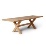 Outlet - Charlotte Pale Oak Dining Table - Extendable - Cross Leg - Image 6