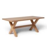 Outlet - Charlotte Pale Oak Dining Table - Extendable - Cross Leg - Image 7
