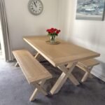 Outlet - Charlotte Whitewash Cross Leg Dining Table - Image 7