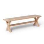 Outlet - Charlotte Whitewash Oak Cross Leg Bench
