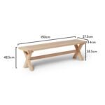 Charlotte 3 Seater Dining Bench - Whitewash Oak - Image 5