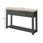 Outlet - Chatsworth Slate Grey 2 Drawer Console Table - 120cm - Image 9