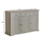 Chatsworth 3 Door Large Sideboard - Linen Grey - Image 8