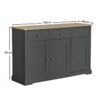 Chatsworth 3 Door Large Sideboard - Slate Grey - Image 8