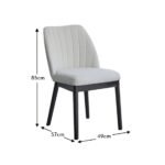 Chloe Light Beige Boucle Dining Chairs - Set of 2 - Black Legs - Image 8