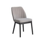 Chloe Soft Beige Dining Chairs - Set of 2 - Black Legs - Image 6