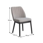 Chloe Soft Beige Dining Chairs - Set of 2 - Black Legs - Image 7