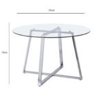 Outlet - Clara Marble Effect Round Dining Table - With Chrome Frame - Image 7