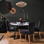 Outlet - Clara Marble Effect Round Dining Table with Black Frame - Image 4