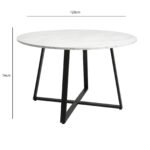 Outlet - Clara Marble Effect Round Dining Table with Black Frame - Image 9