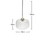 Outlet - Clear Fluted Glass & Gold Pendant Light - Image 4