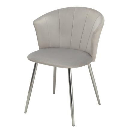 Outlet - Cleo Dining Chairs - Set of 2 - Grey With Chrome Legs