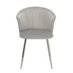 Outlet - Cleo Dining Chairs - Set of 2 - Grey With Chrome Legs - Image 2
