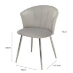 Outlet - Cleo Dining Chairs - Set of 2 - Grey With Chrome Legs - Image 6