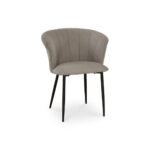 Atlas Chalked Mango Wood Dining Table  -  6 Seater - Cleo Soft Beige Dining Chairs - Black Legs - Image 6
