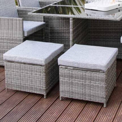 Cube 8 Outdoor Cushion Covers - Grey/Black