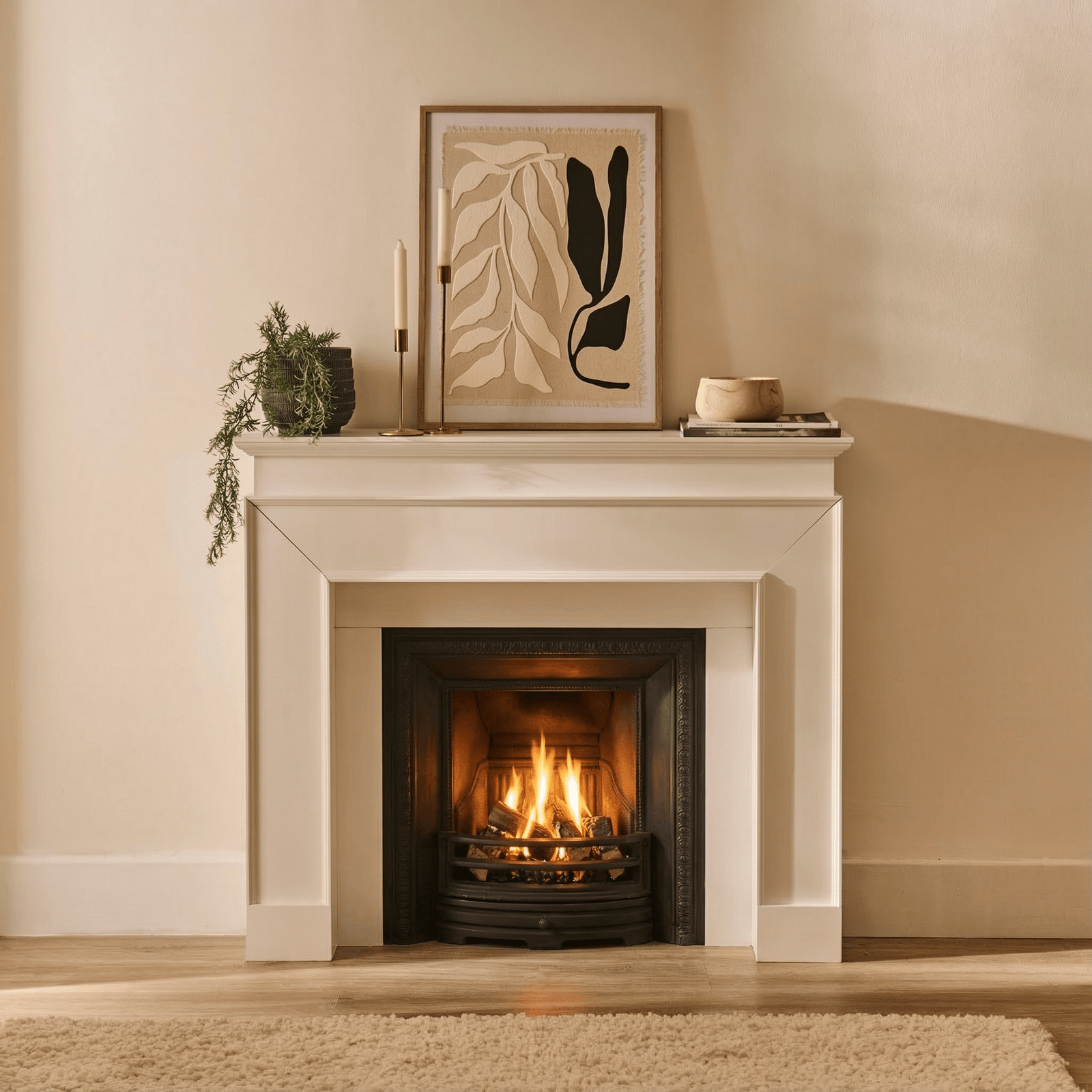 d7542e2b-eb26-469a-84c3-4cfde0e891ad_d597eb71-5500-4fda-b536-6e0d18745e68 Ember 110cm Fireplace Surround - Snow White - Image 1