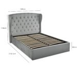 Outlet - Daisy King Size Ottoman Bed - Grey Velvet - Image 9