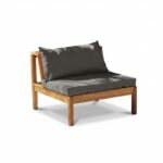 Dakota Mid Section/Chair - Natural Acacia with Grey Cushions - Image 3