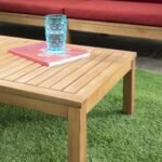 Dakota Wooden Garden Corner Sofa Set with Cream LED Premium Parasol - Red Cushions - Image 12