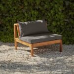 Dakota 6 Seater Wooden Corner Sofa Set - Natural Acacia with Grey Cushions - Image 3