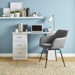 Darcy Office Swivel Chair - Grey with Black Legs - Image 3