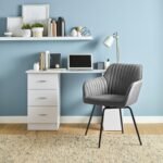 Darcy Office Swivel Chair - Grey with Black Legs - Image 4