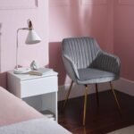 Darcy Office Swivel Chair - Grey with Gold Legs - Image 3