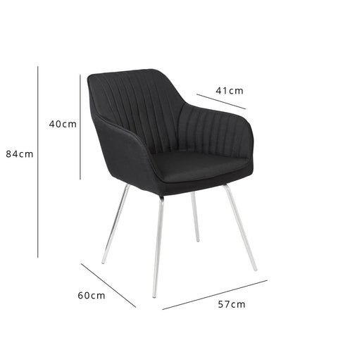 Outlet – Darcy swivel chair - fabric - black and chrome 1 Outlet – Darcy swivel chair - fabric - black and chrome