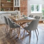 Amelia Whitewash Dining Table Set - 6 Seater - Freya Grey Dining Chairs - Whitewash Oak Legs