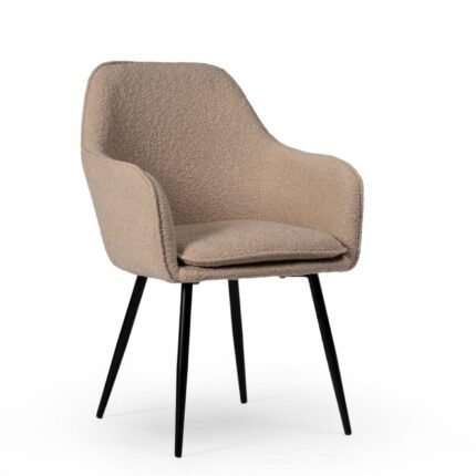 Dolly Boucle Accent Chair - Black Legs