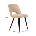 Dolly Boucle Dining Chair - Black Legs - Image 7