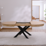Amelia Whitewash Extendable Dining Table - Black Legs - Image 2