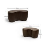 Sohan 61cm with 84cm Kidney Garden Coffee Table - Lava Black - Image 7