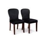 Outlet - Edward Dining Chairs - Set of 2 - Black & Dark Wood