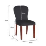 Outlet - Edward Dining Chairs - Set of 2 - Black & Dark Wood - Image 7