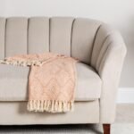 Elborough Diamond Pattern Cotton Throw - Blush Pink - Image 3