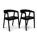 Ella Black Wood Dining Armchairs - Set of 2