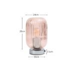 Outlet - Elland 22.5cm Glass Table Lamp - Blush Pink & Chrome - Image 4