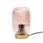 Outlet - Elland 22.5Cm Glass Table Lamp - Blush Pink & Gold