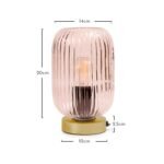 Elland 22.5cm Glass Table Lamp - Blush Pink & Gold - Image 4