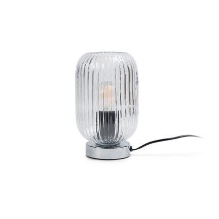 Outlet - Elland 22.5cm Glass Table Lamp - Clear & Chrome