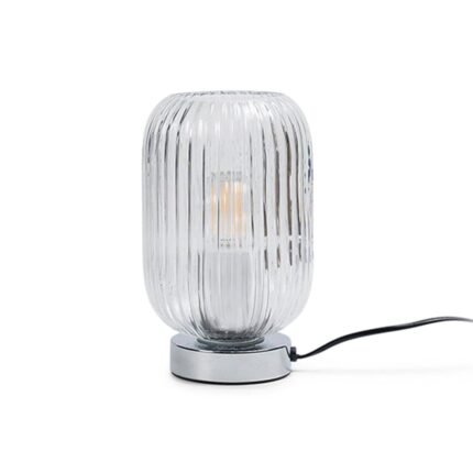 Elland 22.5cm Glass Table Lamp - Clear & Chrome