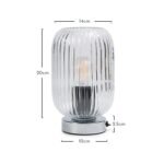 Outlet - Elland 22.5cm Glass Table Lamp - Clear & Chrome - Image 2