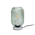 Elland 22.5cm Glass Table Lamp - Sage Green & Chrome