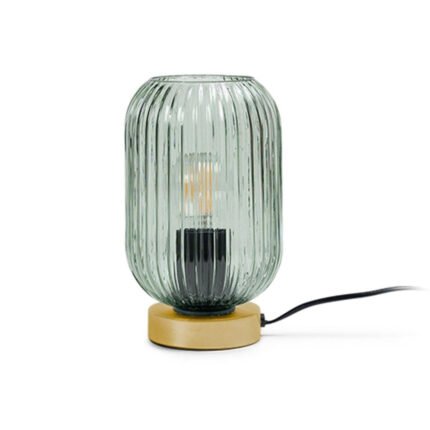Outlet - Elland 22.5cm Glass Table Lamp - Sage Green & Gold