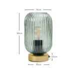 Outlet - Elland 22.5cm Glass Table Lamp - Sage Green & Gold - Image 2