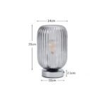 Elland 22.5cm Glass Table Lamp - Smoked & Chrome - Image 2
